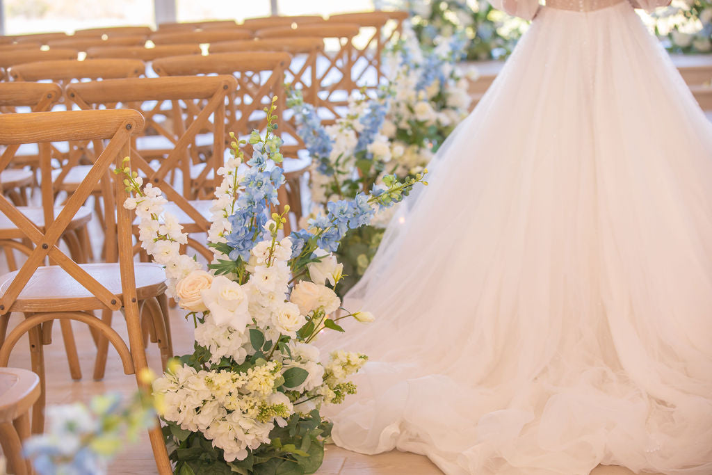 The Something Blue Aisle Flowers