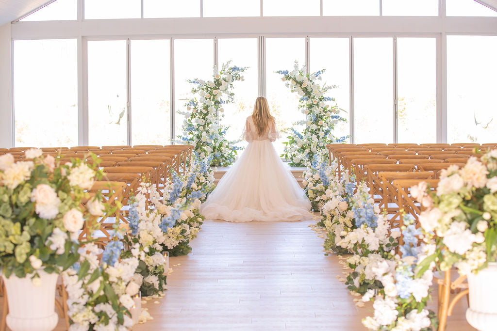 The Something Blue Aisle Flowers