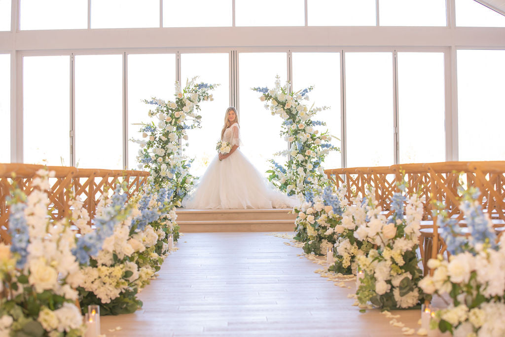 The Something Blue Floral Pillars